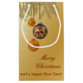 Elegant Golden Kerstmis Klein Cadeauzakje (Achterkant)