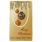 Elegant Golden Kerstmis Klein Cadeauzakje (Voorkant)