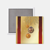 Elegant Golden Kerstmis Magneet (Voorkant / Achterkant)