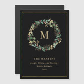 Elegant Golden Kerstmis met monogram (Voorkant / Achterkant)