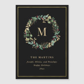 Elegant Golden Kerstmis met monogram (Voorkant)