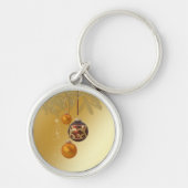 Elegant Golden Kerstmis Sleutelhanger (Voorkant)