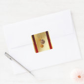 Elegant Golden Kerstmis Vierkante Sticker (Envelop)