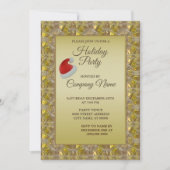 Elegant Golden Kerstparty Feestdagen Kaart (Voorkant)