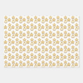 Elegant Golden Kerstpatroon Inpakpapier Vel (Voorkant)