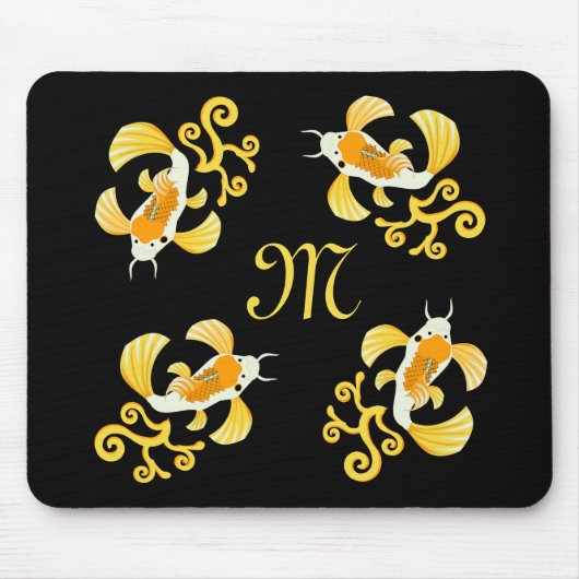 Elegant Golden Koi Butterfly Fish Muismat (Voorkant)