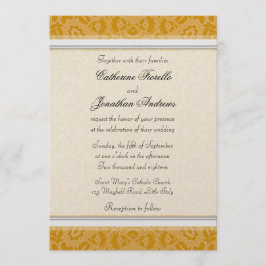 Elegant Golden Lace Wedding Invitations Kaart