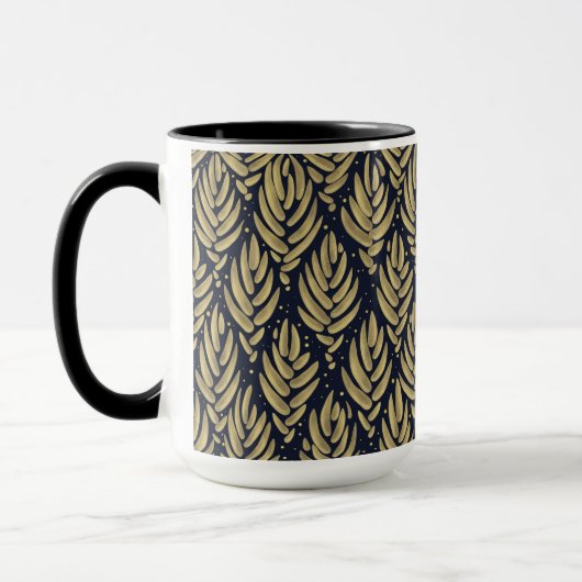 Elegant Golden Leaf Combo Mug Mok (Links)
