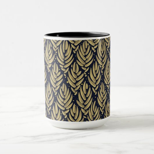 Elegant Golden Leaf Combo Mug Mok (Midden)