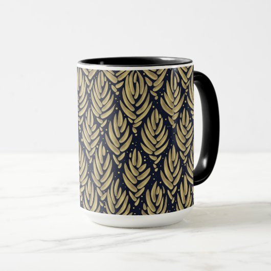 Elegant Golden Leaf Combo Mug Mok (Voorkant rechts)
