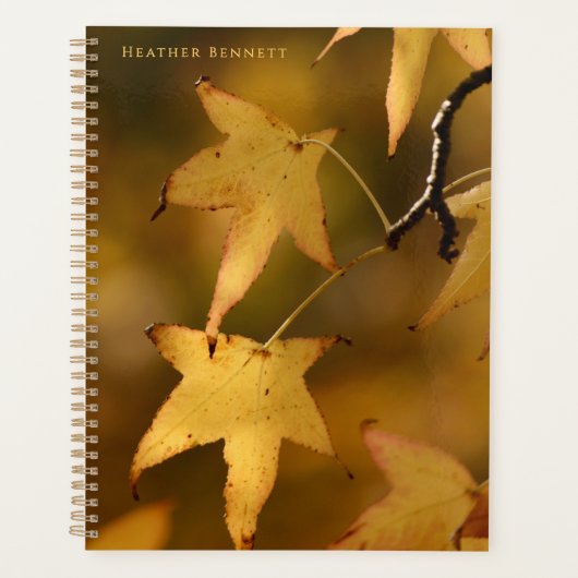 Elegant Golden Leaf Named Christmas Gift Planner (Voorkant)