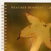 Elegant Golden Leaf Named Christmas Gift  Planner