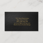 Elegant Golden Leaf-wervelmonogram Visitekaartje (Achterkant)
