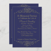 Elegant Golden  Lijst 2 Memorial Service Kaart (Voorkant / Achterkant)