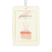 Elegant Golden Lijst Birthday Cake Slice Luchtverfrisser (Achterkant)
