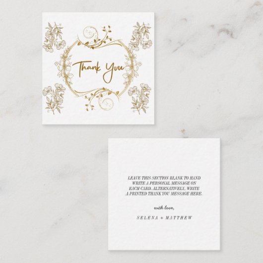 elegant golden lijst dank u uw kaart (Voorkant / Achterkant)