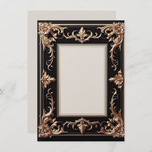 Elegant Golden lijst Kaart (Voorkant / Achterkant)