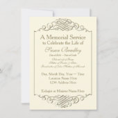 Elegant Golden Lijst met 2 Memorial Service Kaart (Voorkant)