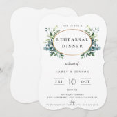 Elegant Golden Lijst repetitie dineruitnodiging Kaart (Voorkant / Achterkant)