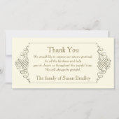 Elegant Golden Lijst Sympathie Bedankkaart (Voorkant)