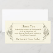 Elegant Golden Lijst Sympathie Bedankkaart (Voorkant / Achterkant)