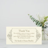 Elegant Golden Lijst Sympathie Bedankkaart (Staand voorkant)