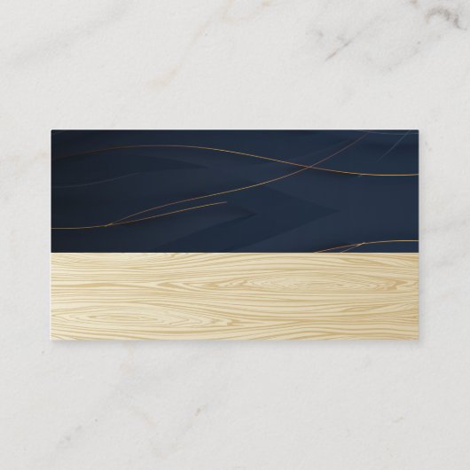 Elegant Golden Lines | Houtkorrels Visitekaartje (Achterkant)