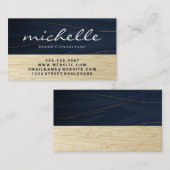Elegant Golden Lines | Houtkorrels Visitekaartje (Voorkant / Achterkant)