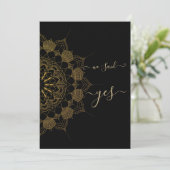 Elegant Golden Mandala Black Kaart (Staand voorkant)