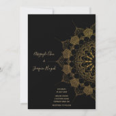 Elegant Golden Mandala Black Kaart (Achterkant)