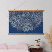 Elegant Golden Mandala Trippy Psychedelic Hippie Hangend Wandkleed (Slaapkamer)
