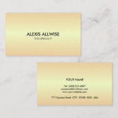 Elegant Golden Metallic look Visitekaartje (Voorkant / Achterkant)