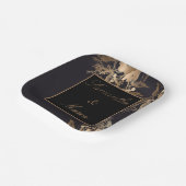 Elegant Golden Metallic Rozen Floral Wedding Papieren Bordje (Gebogen)