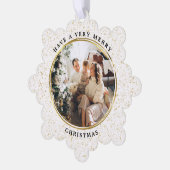 Elegant Golden minimaal gepersonaliseerd Ornament Kaart (Links)
