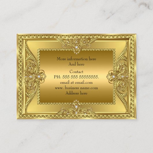 Elegant Golden Mode Jewelry Designer Gold Visitekaartje (Achterkant)
