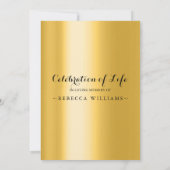 Elegant Golden Modern Foto Viering van het leven Kaart (Achterkant)
