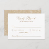 Elegant Golden Modern Script Wedding RSVP Kaart (Voorkant / Achterkant)