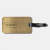 Elegant golden monogrammed name modern bagagelabel (Achterkant horizontaal)
