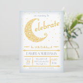 Elegant Golden Moon Celebration Kaart (Staand voorkant)