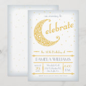 Elegant Golden Moon Celebration Kaart (Voorkant / Achterkant)