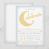 Elegant Golden Moon Celebration Kaart (Voorkant / Achterkant)