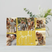 Elegant Golden Multi Photo Joyful Silver Folie Feestdagenkaart (Staand Voorkant)