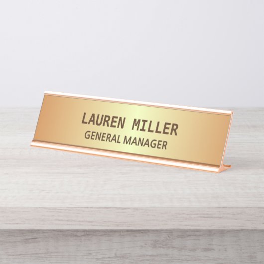 Elegant Golden Name Bord Bureau Naambordje (Voorkant)