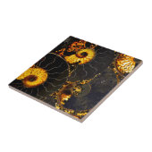 Elegant Golden Nautilus abstract zwart goud Tegeltje (Zijkant)