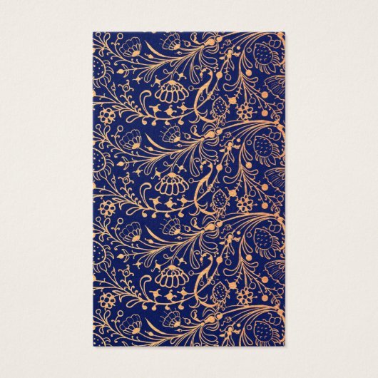 Elegant Golden Navy Blue Pattern Bijbel Bladwijzer Visitekaartje (Achterkant)