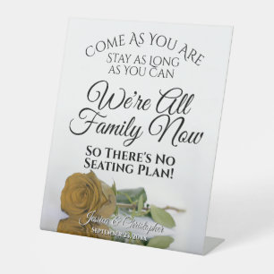 Elegant Golden Ochre Roos Open Seating Wedding Reclamebord Met Voetstuk