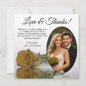 Elegant Golden Ochre Roos Oval Photo Weddenschap Bedankkaart (Voorkant)