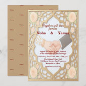 Elegant Golden Ornate Moroccan Indian Wedding Invi Kaart (Voorkant / Achterkant)