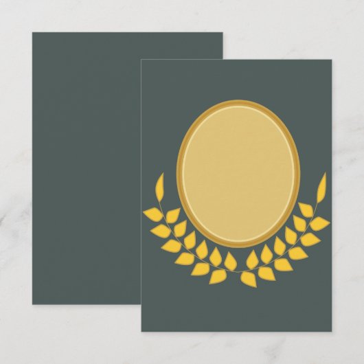 Elegant Golden Oval Lijst Blank Uitnodiging Kaart (Voorkant / Achterkant)