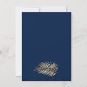 Elegant Golden Palm Branch Wedding Save The Date (Achterkant)